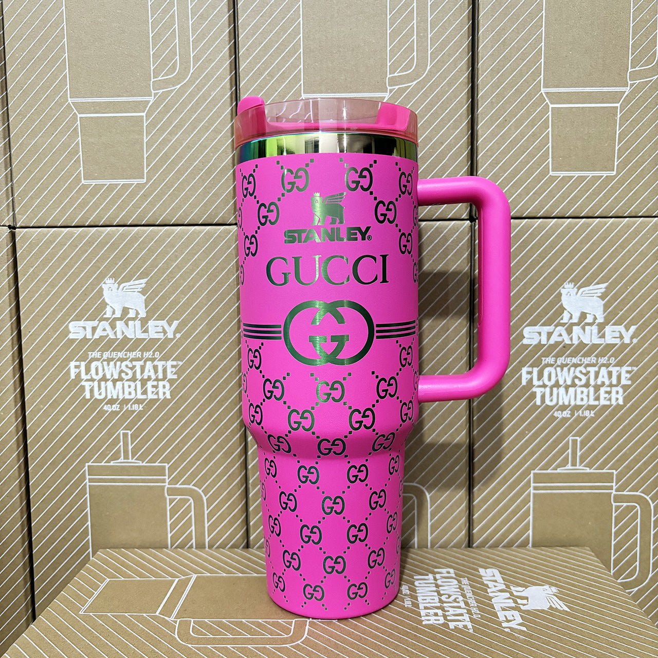 Designer Holographic 40 OZ In-Car insulated Cup(GG Design2)Free shipping by✈️✈️
