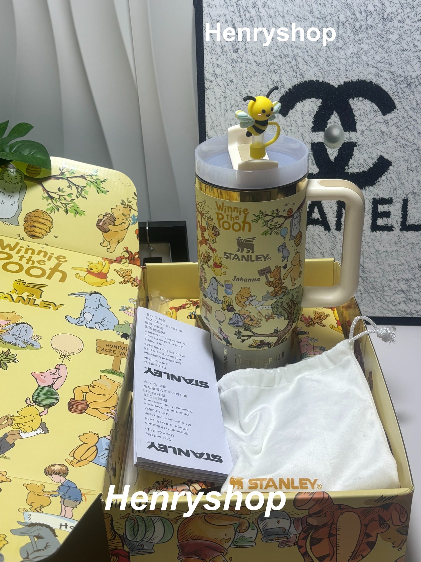 Winnie the pooh Limited Edition In-Car Insulated Cup 40 OZ with Premium Gift Box(include straw and topper) Free shipping by✈️✈️