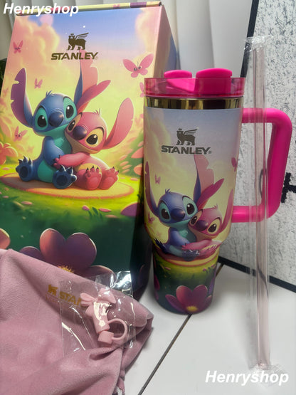 40oz Stitch Limited Insulated Tumbler With Handle, Straw Topper & Gift Box Set