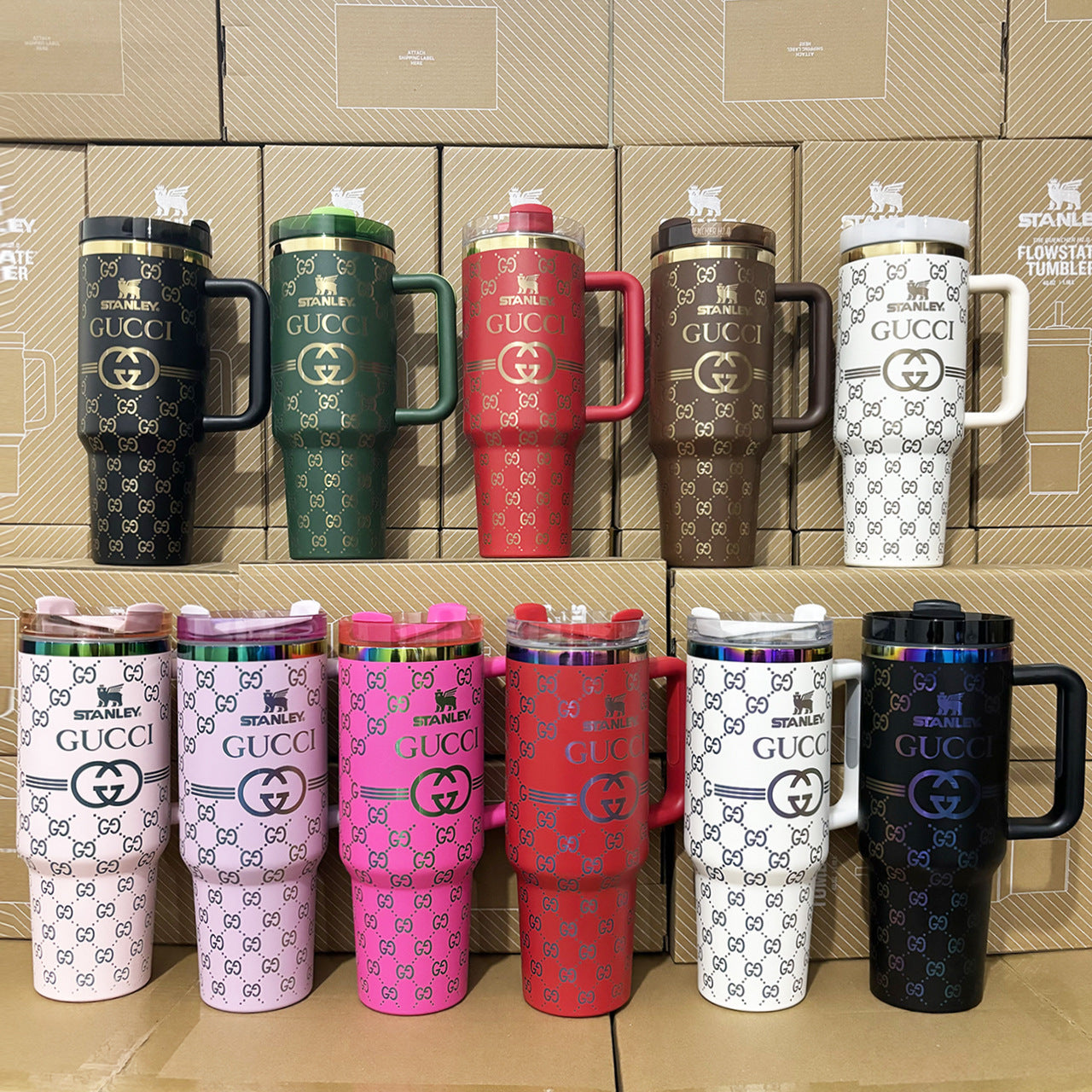 Designer Holographic 40 OZ In-Car insulated Cup(GG Design2)