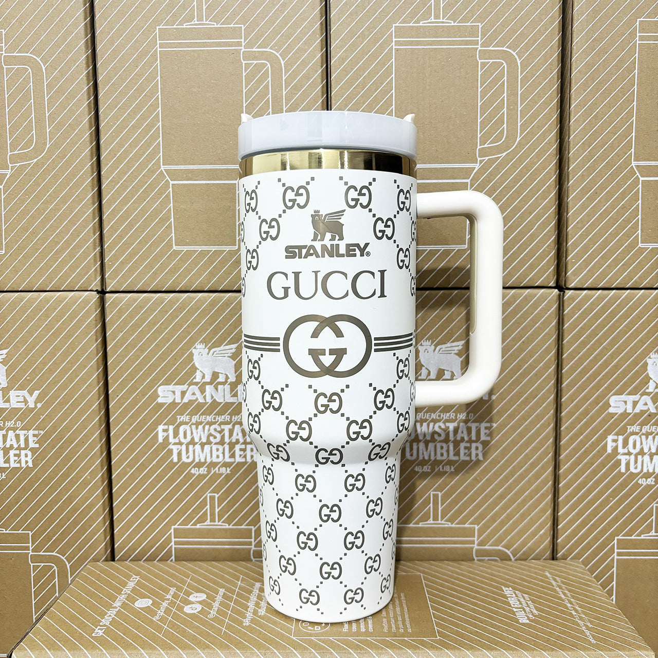 Designer Holographic 40 OZ In-Car insulated Cup(GG Design2)