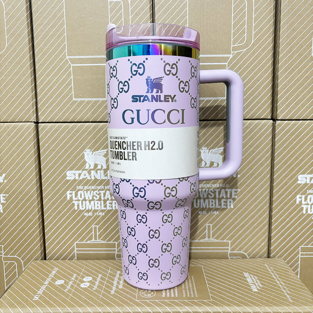 Designer Holographic 40 OZ In-Car insulated Cup(GG Design2)