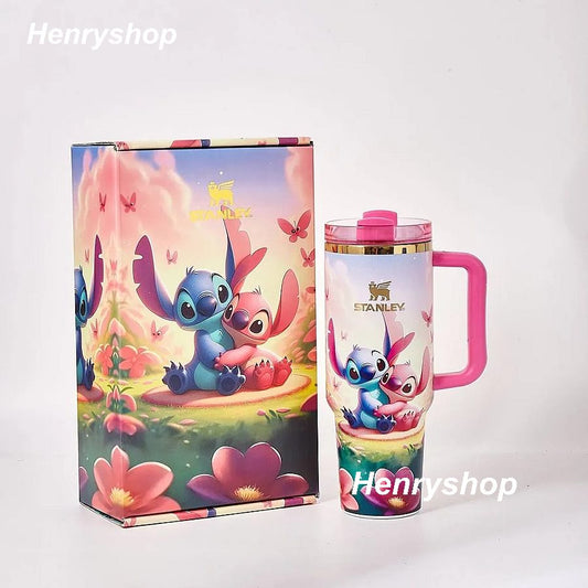 40oz Stitch Limited Insulated Tumbler With Handle, Straw Topper & Gift Box Set