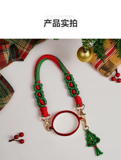 Christmas Braidded Hand Woven Carry On Cup Strap